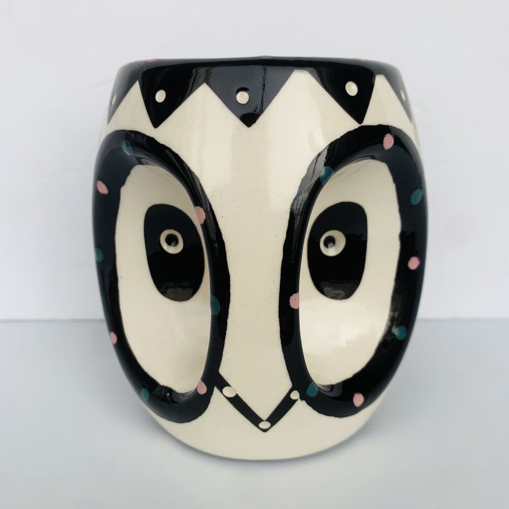 Vintage Kupuri Hohokam Arizona USA Owl Deer Coffee Mug Tea cup Hand Painted